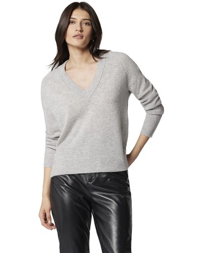 Heather Grey Women's Madalene V-Neck Cashmere Sweater Heather Grey –  Equipment