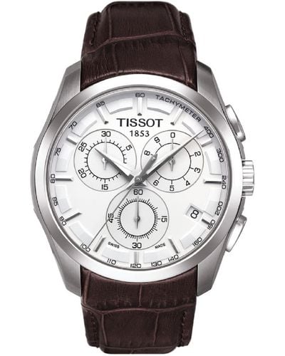 Tissot Mens Couturier Chrono Quartz Stainless-steel Dress Watch Brown T0356171603100