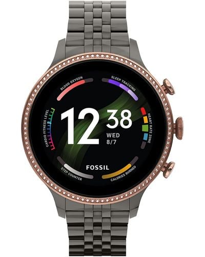 Fossil Gen 6 42mm Stainless Steel Touchscreen Smart Watch - Black