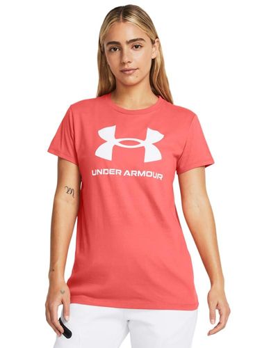 Under Armour Live Sportstyle Graphic Short Sleeve Crew Neck T-shirt, - Pink