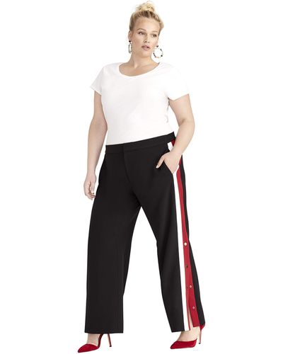 RACHEL Rachel Roy Plus Size Snap Side Pant - Black