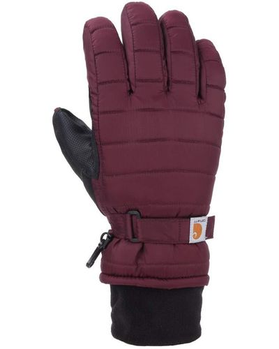 Carhartt Womens Quilts Insulated With Waterproof Wicking Insert Cold Weather Gloves - Purple
