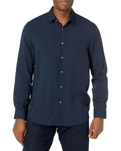 Guess Sunser Navy Blue Classic Collar Shirt For