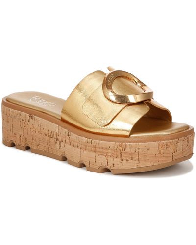 Franco Sarto Hoda Cork Platform Slide Sandals in Blue Lyst