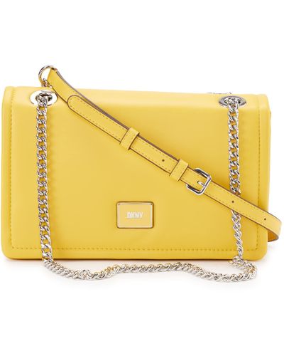 DKNY Magnolia Shoulder Bag With Chain Strap - Yellow