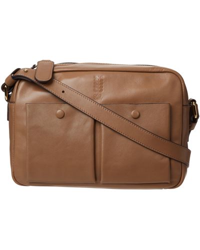 Orla Kiely Soft Simple Pocket Leather Rosie Bag - Black