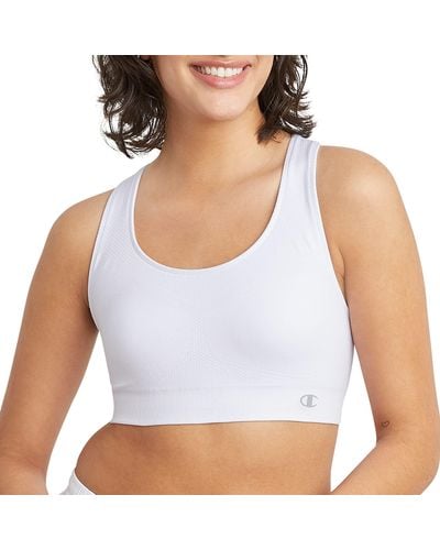 Champion , Infinity Racerback, Moderate Support, Seamless Sports Bra For , White, Small