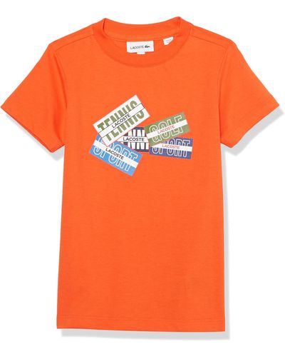 Lacoste Short Sleeve Badges T-shirt - Orange