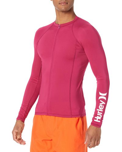 Hurley Mens Top Rash Guard Shirt - Pink