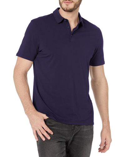 Kenneth Cole 3-button Slim Fit Knit Polo - Blue