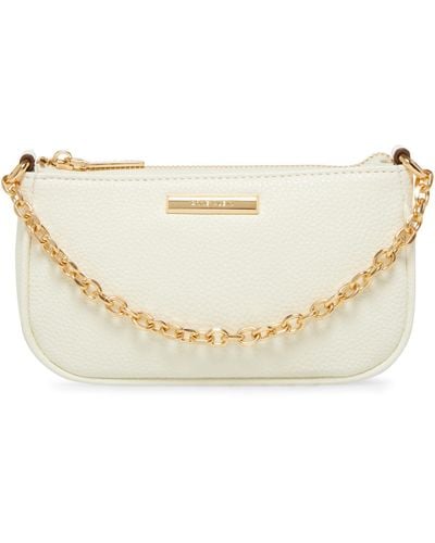 Anne Klein Mini Crossbody With Chain Swag - Natural