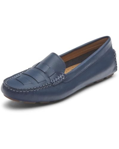 Rockport S Bayview Woven Loafer Shoes - Blue