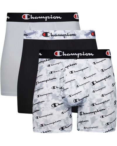 Champion Polyester Blend Total Support Pouch Boxer Brief 3 Pack - Gray