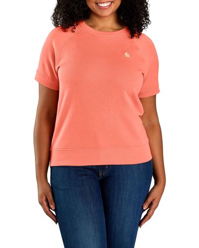 Carhartt Plus Size Relaxed Fit French Terry Short-sleeve Sweatshirt - Orange