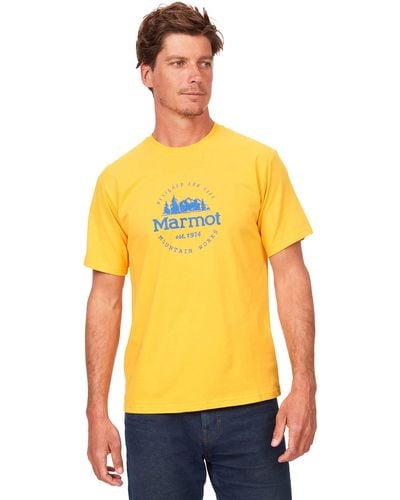 Marmot Culebra Peak Short Sleeve Tee Shirt - Yellow