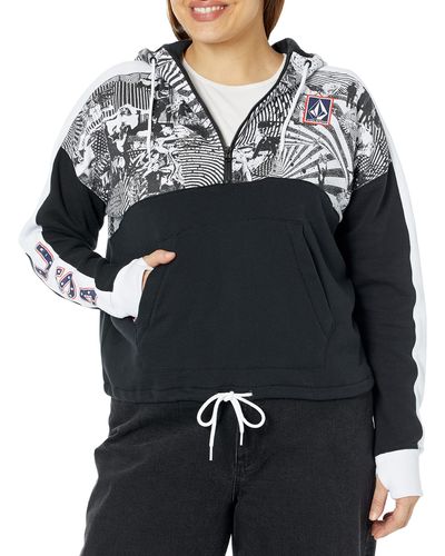 Volcom Anorak Hoodie Fleece Sweatshirt - Black