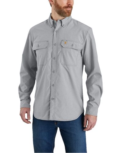 Carhartt Mens Force Relaxed Fit Lightweight Long- Sleeve Work Utility T Shirt - Gray