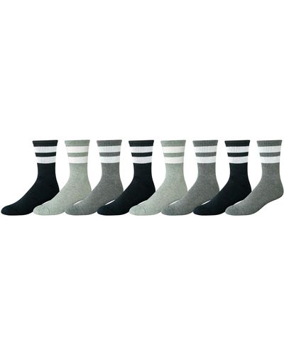 Amazon Essentials Crew-Socken mit Retro-Streifen - Schwarz