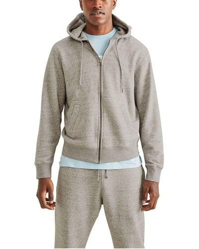Dockers Regular Fit Sport Full Zip Hoodie Sweatshirt, - Gray