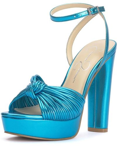 Jessica Simpson Immie Platform Sandal Wedge - Blue