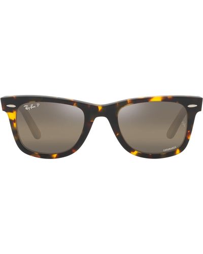 Ray-Ban Rb2140f Original Wayfarer Low Bridge Fit Square Sunglasses - Black