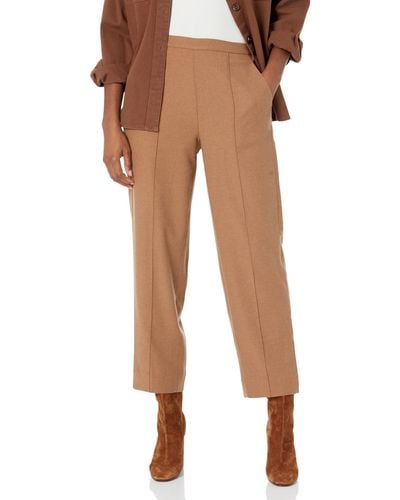 Vince S Brushed Wool Mid Rise Easy Pull On Pant - Natural