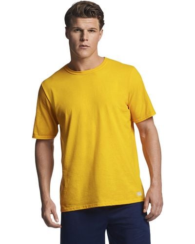 Russell Cotton Performance Short Sleeve T-shirt - Yellow