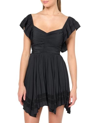 Ramy Brook Baylee Flutter Sleeve Mini Dress - Black