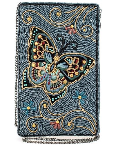 Mary Frances Mariposa Beaded Butterfly Crossbody Phone Bag - Green