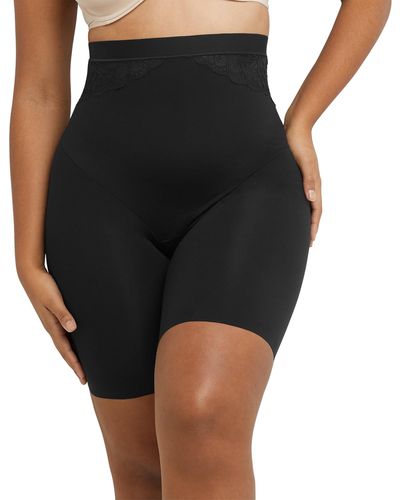 Maidenform Eco Lace Firm Control High Waist Thigh Slimmer - Black