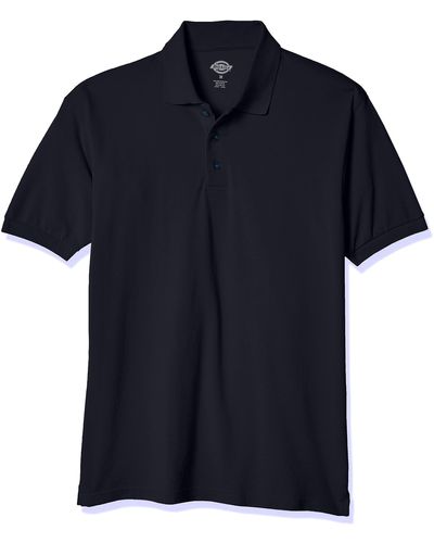 Dickies Mens Big Short-sleeve Pique Polo Shirts - Blue
