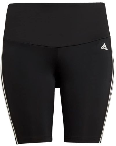 adidas Womens 3-Stripes Short Tights Black/White XX-Small - Nero