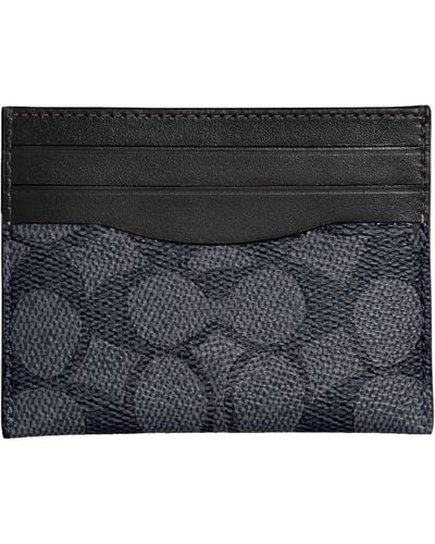  Coach Flat Card Case in Signature, Charcoal/Black, One Size :  Clothing, Shoes & Jewelry