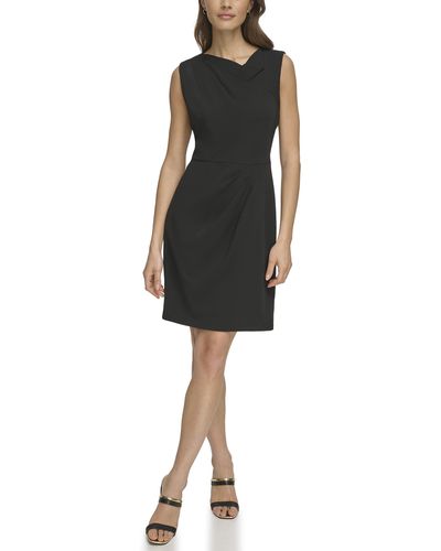DKNY Sleeveless Scuba Crepe Wear To Work Dress - Black