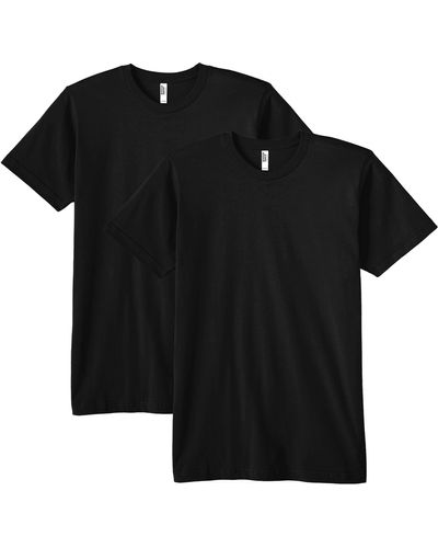 American Apparel Fine Jersey Crewneck Short Sleeve T-shirt - Black