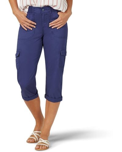 Lee Jeans Relaxed-Fit Austyn Knit-Waist Cargo Capri Pant Unterhose - Blau