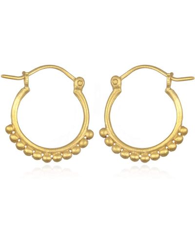 Satya Jewelry Gold Henna Hoop Earrings - Metallic
