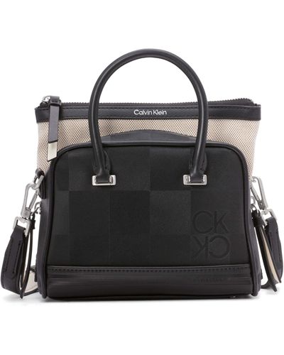 Calvin Klein Malachite Organizational Bag Mini Satchel Crossbody - Black