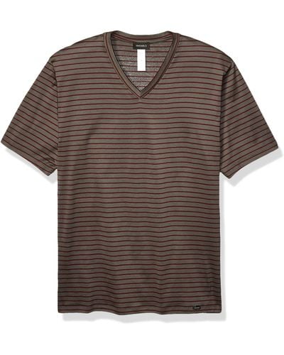 Hanro Sporty Short Sleeve V-neck Shirt - Brown