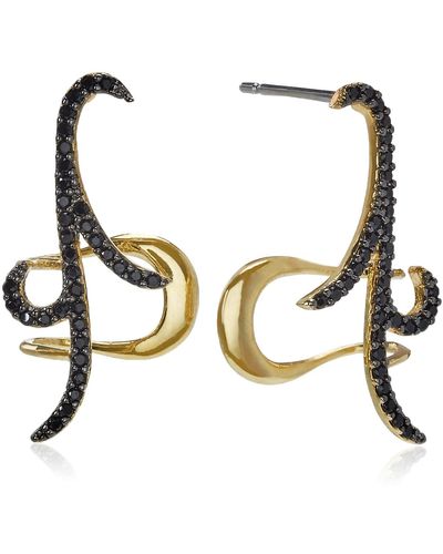 Noir Jewelry Pave Black Cubic Zirconia Ear Cuffs