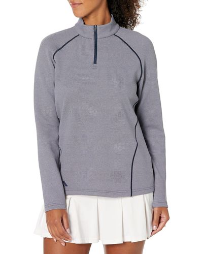 adidas Golf Standard S Quarter Zip Pullover - Gray