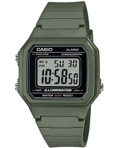 G-Shock Illuminator Alarm Chronograph Digital Watch 50m Water Resistant W217h-3av - Green