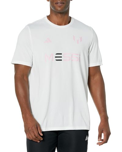 adidas Messi Wordmark Short Sleeve T-shirt - White