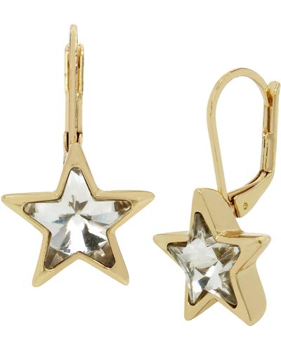 Betsey Johnson S Celestial Star Drop Earrings - Metallic