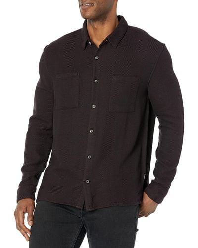 John Varvatos Cole Regular Fit Long Sleeve Shirt - Black