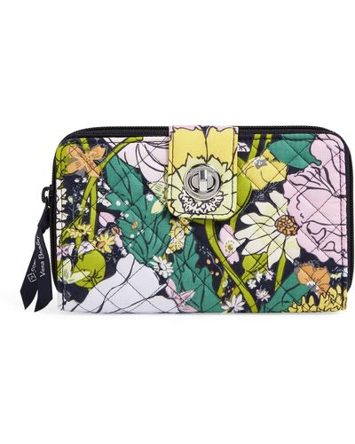 Vera Bradley Cotton Turnlock Wallet With Rfid Protection - Multicolor