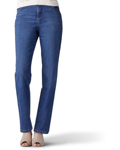 Lee Jeans Missy Instantly Slims Classic Relaxed Fit Monroe Straight Leg Jean - Blue