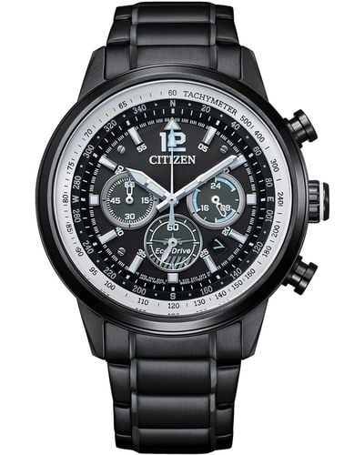 Citizen Eco-drive Weekender Chronograph Black Stainess Steel Watch