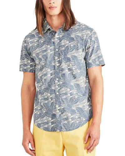 Dockers Regular Fit Short Sleeve Casual Shirt, - Blue