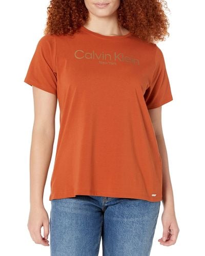 Calvin Klein Plus Short Sleeve T-shirt - Orange
